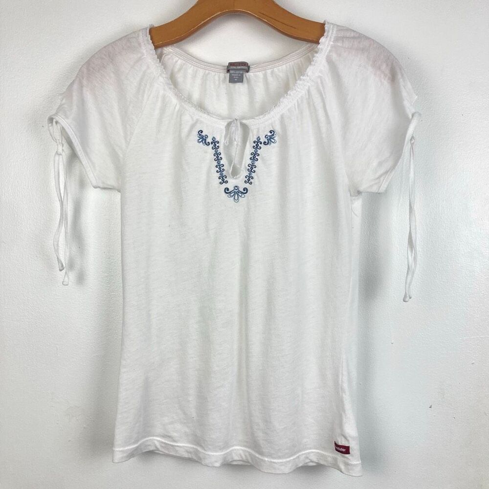 Hollister Y2K Babydoll Cottagecore Coquette Peasant Milkmaid‎ Top 100% Cotton M